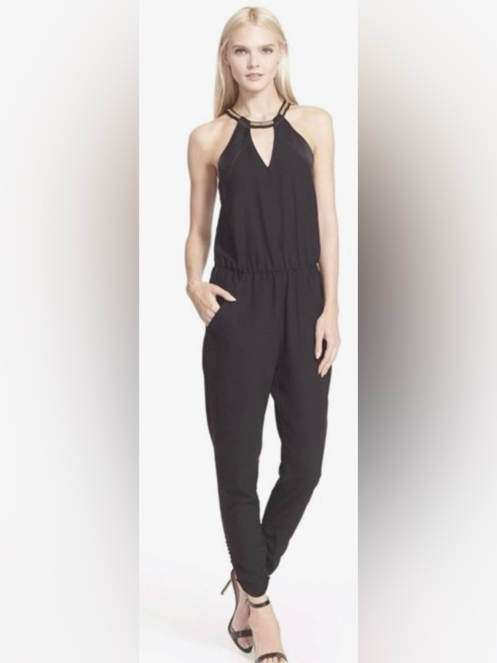 PARKER Murray Chain Detail Jumpsuit Romper BLACK